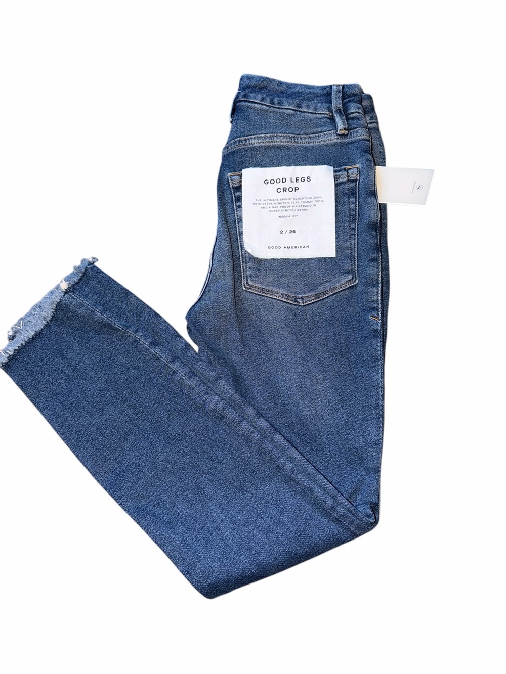 Good American Cropped Good Legs Jeans in Medium Blue Wash